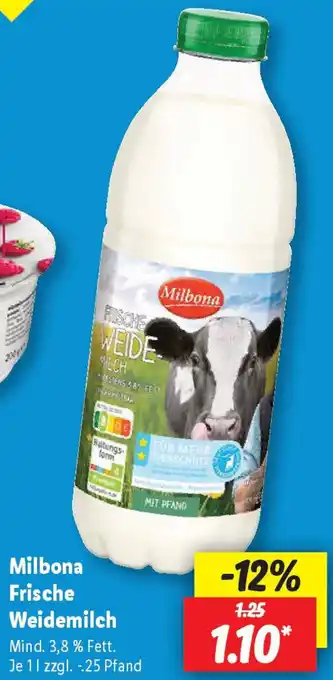 Lidl Milbona Frische Weidemilch Angebot