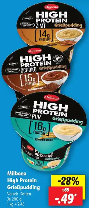 Lidl Milbona High Protein Grießpudding Angebot