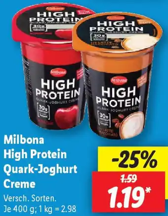 Lidl Milbona High Protein Quark-Joghurt Creme Angebot