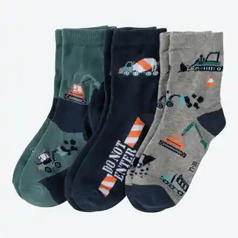 NKD Kinder-Jungen-Socken mit Baustellen-Design, 3er-Pack Angebot