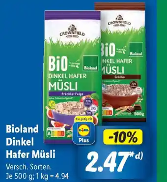 Lidl Bioland Dinkel Hafer Müsli Angebot