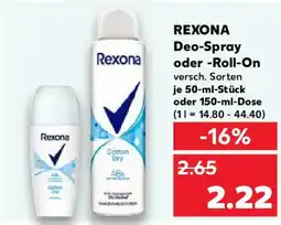 Kaufland REXONA Deo-Spray oder -Roll-On Angebot