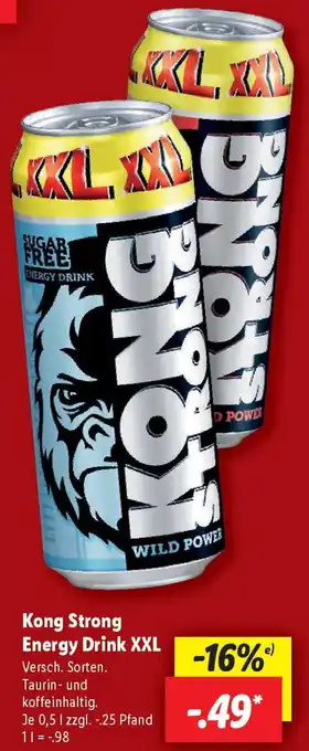 Lidl Kong Strong Energy Drink XXL Angebot