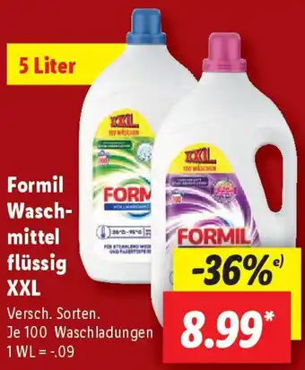 Lidl Formil Waschmittel flüssig XXL Angebot