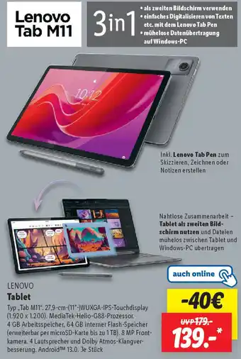 Lidl LENOVO Tablet Angebot