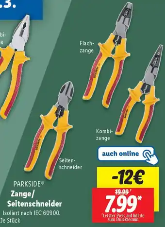 Lidl PARKSIDE Zange/ Seitenschneider Angebot