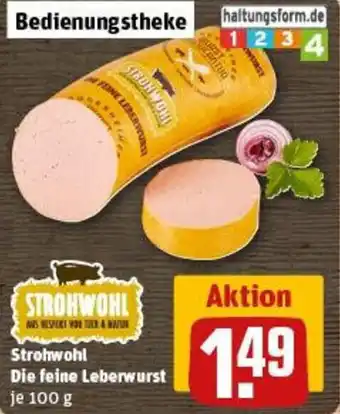 REWE Strohwohl Die feine Leberwurst Angebot