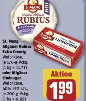 REWE St. Mang Allgäuer Rubius Extra Cremig oder Allgäuer Limburger Angebot