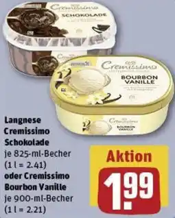 REWE Langnese Cremissimo Schokolade oder Cremissimo Bourbon Vanille Angebot