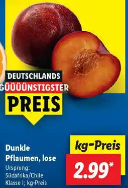 Lidl Dunkle Pflaumen, lose Angebot