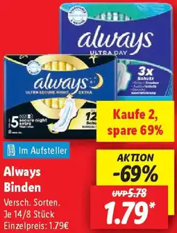 Lidl Always Binden Angebot