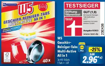 Lidl W5 Geschirr Reiniger-Tabs Multi-Active All in 1 Angebot