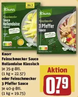 REWE Knorr Feinschmecker Sauce Hollandaise Klassisch oder Feinschmecker 3 Pfeffer Sauce Angebot