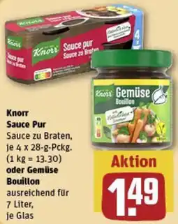 REWE Knorr Sauce pur oder Gemüse Bouillon Angebot