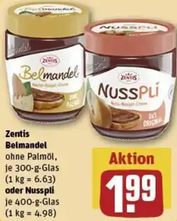 REWE Zentis Belmandel oder Nusspli Angebot