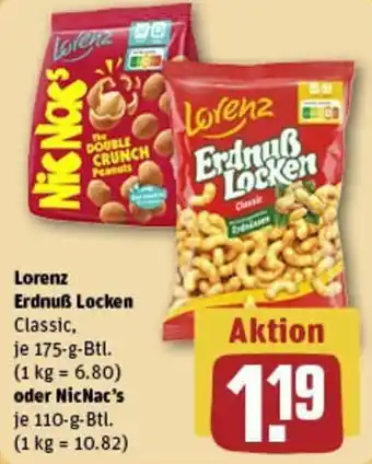 REWE Lorenz Erdnuẞ Locken oder Nic Nac's Angebot