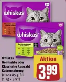 REWE Whiskas Gemischte oder Klassische Auswahl Katzennahrung Angebot