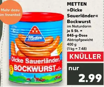 Kaufland METTEN Dicke Sauerländer Bockwurst Angebot