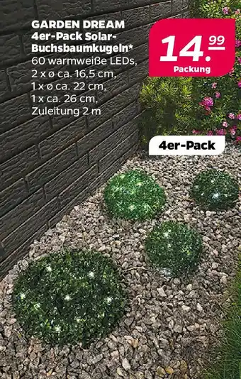 NETTO GARDEN DREAM 4er-Pack Solar Buchsbaumkugeln Angebot