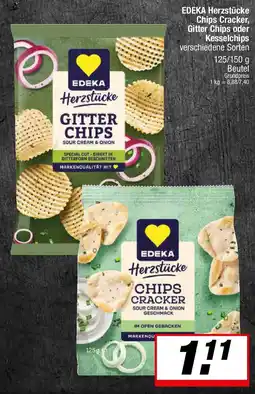 L. STROETMANN GROSSMARKT EDEKA Herzstücke Chips Cracker, Gitter Chips oder Kesselchips Angebot