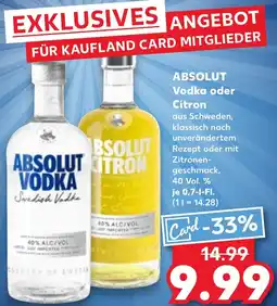 Kaufland ABSOLUT Vodka oder Citron Angebot