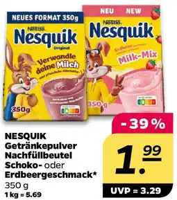 NETTO NESQUIK Getränkepulver Nachfüllbeutel Schoko- oder Erdbeergeschmack Angebot