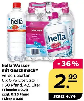 NETTO hella Wasser mit Geschmack Angebot