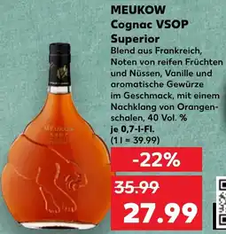 Kaufland MEUKOW Cognac VSOP Superior Angebot