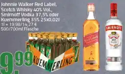 Ihr Frischmarkt Johnnie Walker Red Label, Scotch Whisky oder Smirnoff Vodka Angebot