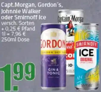 Ihr Frischmarkt Capt.Morgan, Gordon's, Johnnie Walker oder Smirnoff Ice Angebot