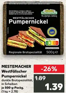 Kaufland MESTEMACHER Westfälischer Pumpernickel Angebot