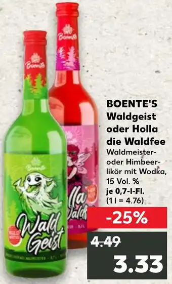 Kaufland BOENTE'S Waldgeist oder Holla die Waldfee Angebot