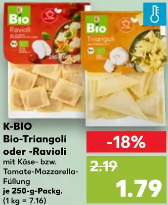 Kaufland K-BIO Bio-Triangoli oder Ravioli Angebot