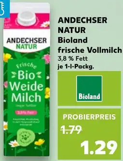 Kaufland ANDECHSER NATUR Bioland frische Vollmilch Angebot