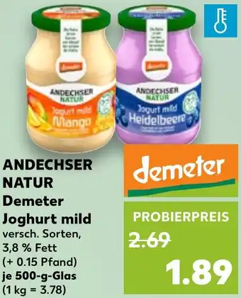 Kaufland ANDECHSER NATUR Demeter Jogurt mild Angebot