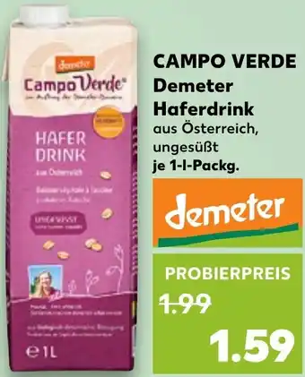 Kaufland CAMPO VERDE Demeter Haferdrink Angebot