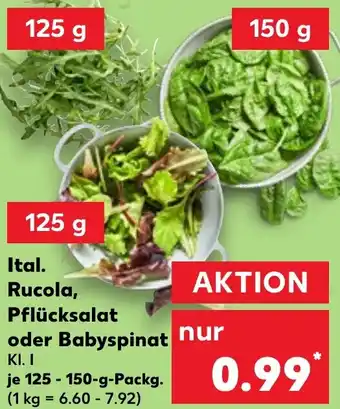 Kaufland Ital. Rucola, Pflücksalat oder Babyspinat Angebot