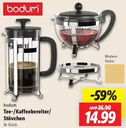 Lidl bodum Tee-/Kaffeebereiter/ Stövchen Angebot