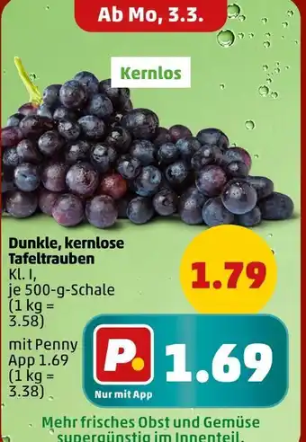 PENNY Dunkle, kernlose tafeltrauben Angebot