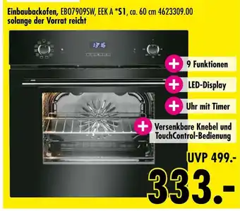 Möbel Boss Bomann einbaubackofen, eb07909sw Angebot