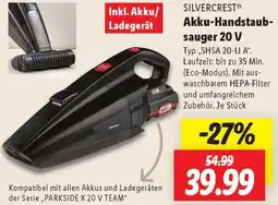 Lidl SILVERCREST Akku-Handstaubsauger 20 V Angebot