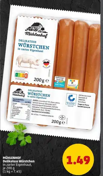 PENNY Mühlenhof delikatess würstchen Angebot