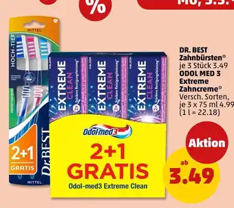 PENNY Dr. best oder odol med 3 zahnbürsten oder extreme zahncreme Angebot