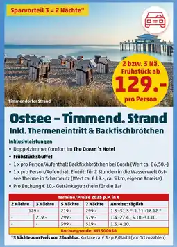 PENNY The ocean´s hotel ostsee - timmend. strand inkl. thermeneintritt & backfischbrötchen Angebot