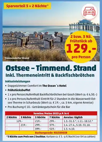 PENNY The ocean´s hotel ostsee - timmend. strand inkl. thermeneintritt & backfischbrötchen Angebot