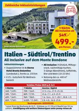 PENNY Penny reisen italien – südtirol/trentino all inclusive auf dem monte bondone Angebot