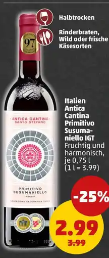 PENNY Antica cantina santo stefano primitivo susumaniello igt Angebot