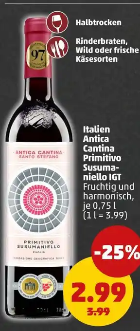 PENNY Antica cantina santo stefano primitivo susumaniello igt Angebot