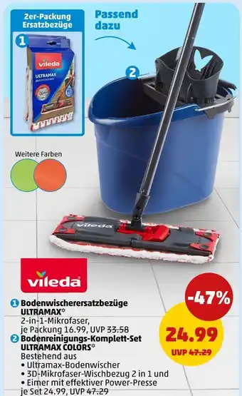 PENNY Vileda bodenwischerersatzbezüge oder bodenreinigungs-komplett-set Angebot