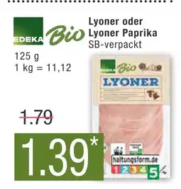 Marktkauf Edeka bio lyoner oder lyoner paprika Angebot